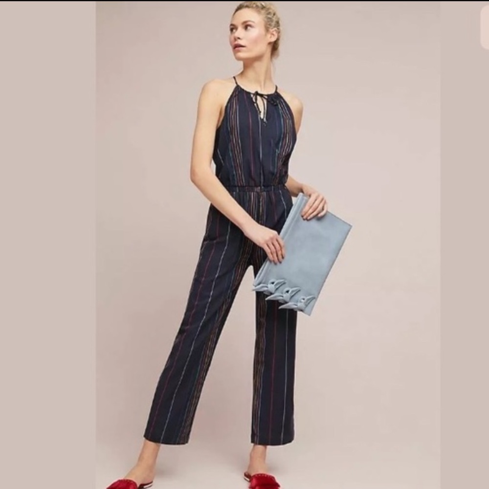 Dolan by Anthro navy blue halter jumpsuit!